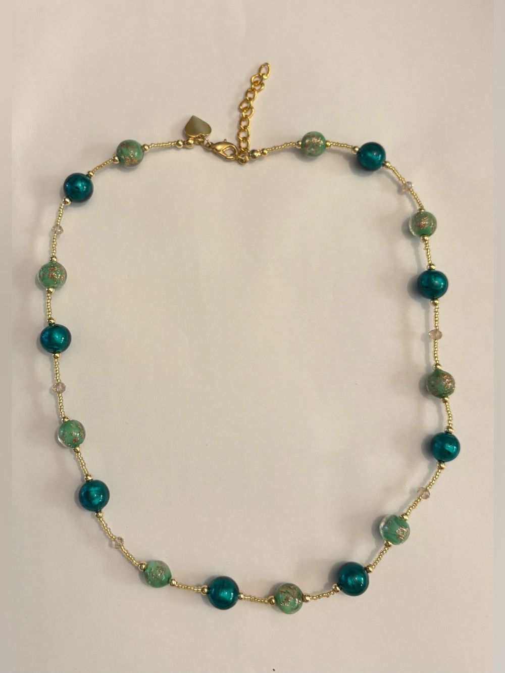 Gorgeous “real” Murano glass bead gold plated necklace Made in Italy